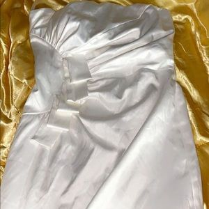 -white strapless bodycon dress